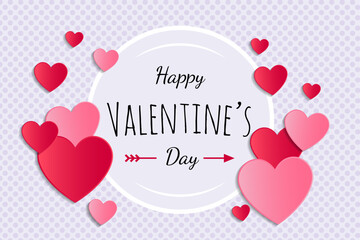Wall Mural - Valentine's Day - card with hearts. Vector.
