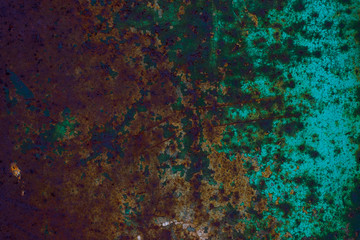  Rusty iron background with bright green paint