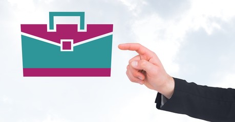 Poster - Hand pointing with briefcase icon