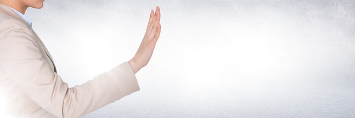 Poster - hand stopping with bright background