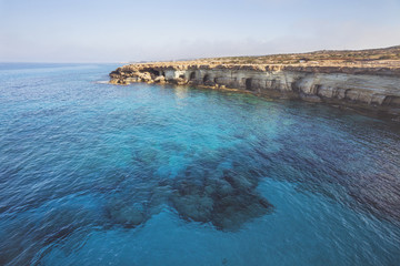 Ayia Napa, Cyprus. Sea caves of Cavo Greco Cape.