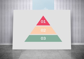 Poster - white board with colorful triangular chart statistics