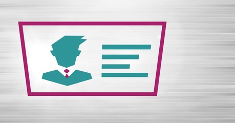 Poster - Businessman on identity card icon