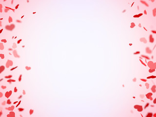 Wall Mural - falling hearts with bokeh - valentine background ( wedding , love , romantic , valentine's day )