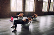 © alphaspirit - Girls working out at a gym with the gymball
