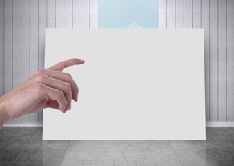Poster - Hand pointing at white board