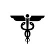 caduceus medical symbol icon illustration isolated