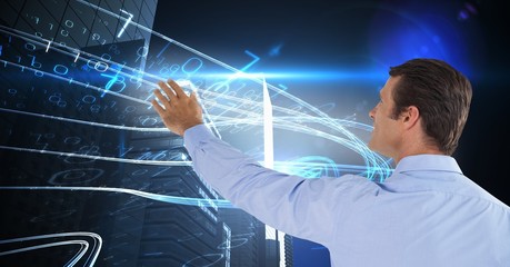 Poster - Man touches binary stream