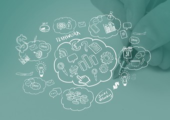 Poster - Hand writing with graph overlays