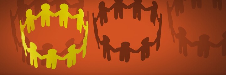 Poster - Paper cut out people in circle holding hands