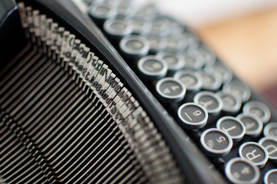 Old typewriter closeup