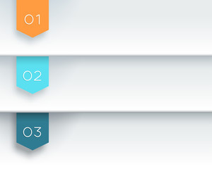 Poster - vector 3d white text banner flags number 1 to 3
