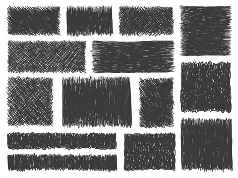 Doodle hatch frames set grunge backgrounds