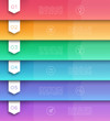 Vector 3D Colorful Text Banner Flags Number 1 to 6