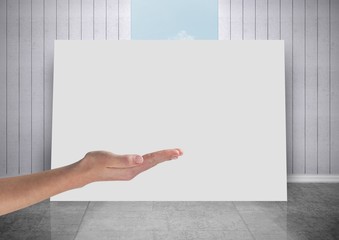 Poster - Hand open with white board
