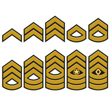 Military Ranks Set, Army Patches. Vector