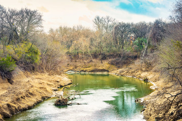 Wall Mural - River Legacy Parks in winter, located in Arlington, Texas, USA.