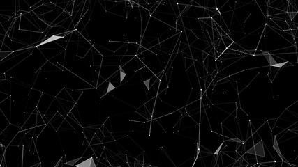 Poster - network on a black background. cinematic plexus background. seamless loop.