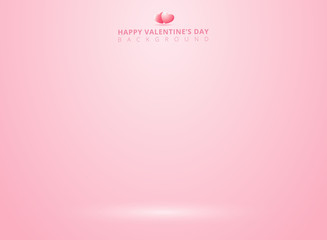 Wall Mural - pink studio background with lighting for valentines day.