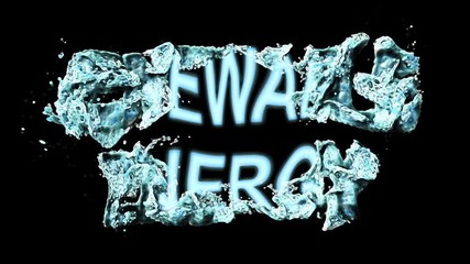 Wall Mural - word renewable energy. Beautiful animation of the text renewable energy on isolated background
