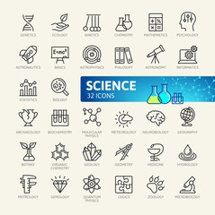 Wall Mural - science, scientific activityelements - minimal thin line web icon set. outline icons collection. sim