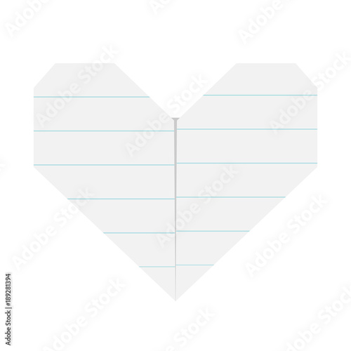 Notebook Line Paper Heart Icon Origami Handmade Craft Fold