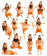 cartoon style Indian sadhu character illustration
