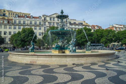 Portugal, Lisabon, city, houses, waterfall. 2014 Canvas Print