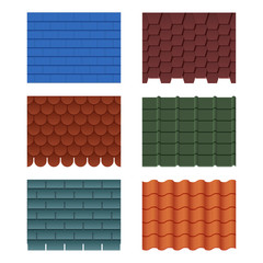 Poster - horizontal pattern of tiles for roofed house