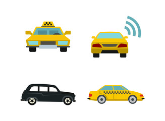 Poster - Taxi car icon set, flat style