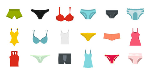 Poster - Underwear icon set, flat style