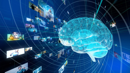 Fototapete - AI(Artificial Intelligence) concept.