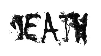 Wall Mural - word death. Text animation death on white isolated background