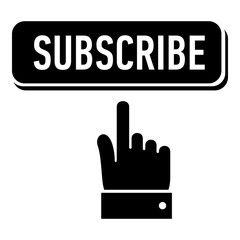 Poster - Subscribe icon, simple black style