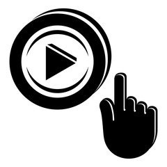 Poster - Play video icon, simple black style