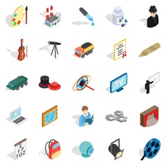 Poster - Job icons set, isometric style