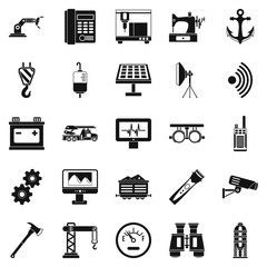 Poster - Equipment icons set, simple style