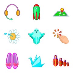 Poster - Gaming icons set, cartoon style