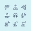 © Vladimir Didenko - Outline Business people, meeting, team work vector simple icons for web and mobile design pack 4