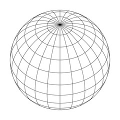 Wall Mural - earth planet globe grid of meridians and parallels, or latitude and longitude. 3d vector illustratio