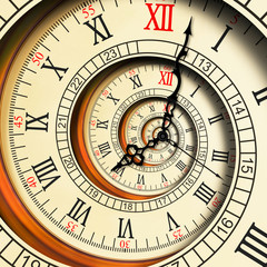 Wall Mural - antique old clock abstract fractal spiral. watch clocks unusual abstract texture fractal pattern bac
