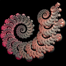 Vintage 3D Fractal Tail Of The Dragon On A Black Background.