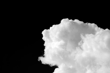 White cloud isolated on black background