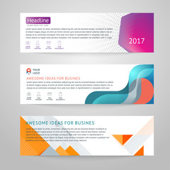 Wall Mural - Vector set of abstract design templates horizontal banner