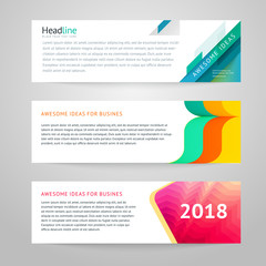 Wall Mural - Vector set of abstract design templates horizontal banner