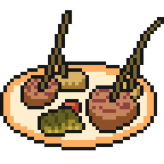 Poster - vector pixel art food asian snack