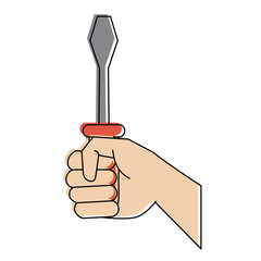 Hand with screwdriver icon vector illustration graphic design