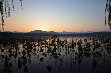 Poster - West Lake located at Hangzhou,China in the evening