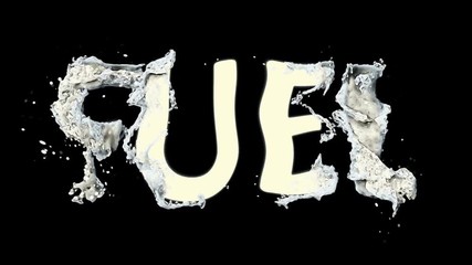 Wall Mural - word happy fuel. animation of the text fuel on white black background
