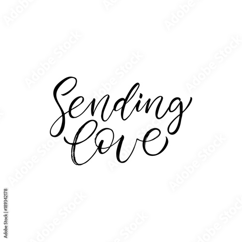 Fotomural Enviando amor - caligrafía moderna del cepillo